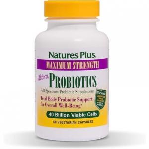 Naturesplus Ultra Probiotics Пищеварительная добавка максимальной силы, 60 вегетарианских капсул, Nature'S Plus