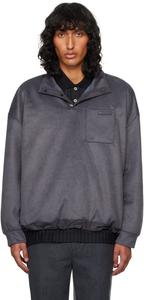 Серая ворсистая толстовка WOOYOUNGMI, серый