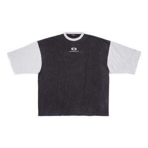 Футболка 3/4 sleeve logo t-shirt 'washed black heather grey' Balenciaga, черный