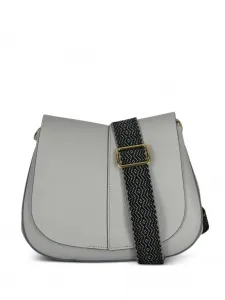 Круглая сумка через плечо Helena из текстурированной кожи GIANNI CHIARINI, серый