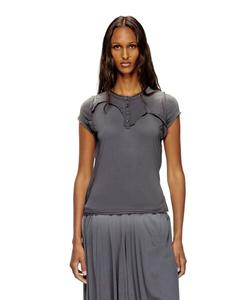 Женская футболка с коротким рукавом DIESEL, угольно-серый