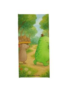 Mr. & Mrs. Panda Банное полотенце с изображением черепахи и мыши, без надписи, белого цвета