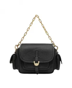 Черная кожаная сумка через плечо Coccinelle, черный