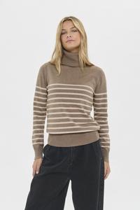 Джемпер Saint Tropez MILASZ ST. ROLLNECK, Atmos Gray Morn Stripe/Beige