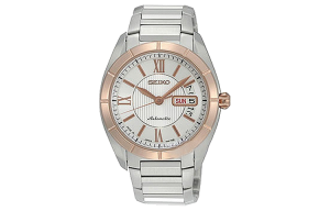 Часы Presage Automatic Mechanical Movement с ремешком из нержавеющей стали, 39 мм, мужские, с белым циферблатом SEIKO, серебро белый