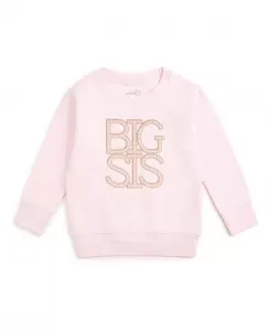 Детская толстовка для старшей сестры с нашивкой из искусственного жемчуга - для малышей и взрослых. Sweet Wink, розовый