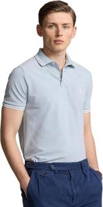 POLO RALPH LAUREN Мужская классическая поло с сетчатой тканью и эластичной посадкой, Vessel Blue/White