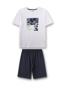 Sanetta Пижама 'Basketball' в белом цвете