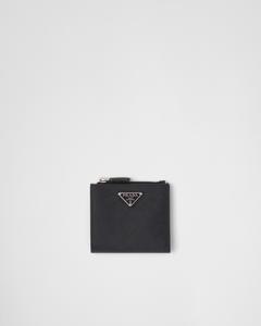 Маленький бумажник из сафьяновой кожи Prada, черный
