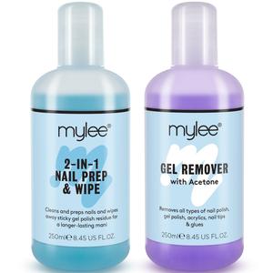 Жидкость для снятия лака prep & wipe und gel remover duo Mylee, объем 500 мл