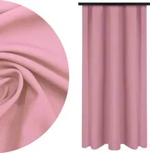 Плотная штора со сборчатой лентой, готовая штора, размеры: 140х260 см, цвет: розовый. Voppi