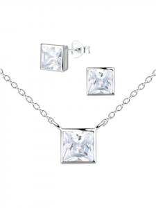 Alexander York Серьги Schmuckset 6 mm VIERECK ZIRKONIA in 925 Sterling Silber, 4-tlg