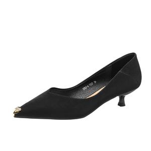 Туфли на тонком каблуке высотой 3,5 см для женщин GUDIANFENGDU, Black