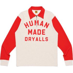 Застёгивающаяся на молнию футболка с длинными рукавами HUMAN MADE, красная