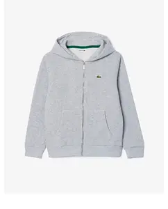 Флисовая толстовка с капюшоном и молнией Core для мальчика Lacoste, серый