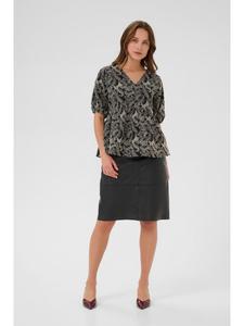 Блузка с короткими рукавами Cutaylar, свободный крой, черный/белый CULTURE