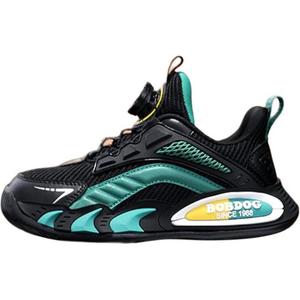 Детские баскетбольные кроссовки с низким верхом и противоскользящим покрытием BOBDOG, черный/зеленый