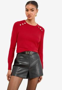 Джемпер Lipsy SCALLOP BUTTONED CREW NECK , Red