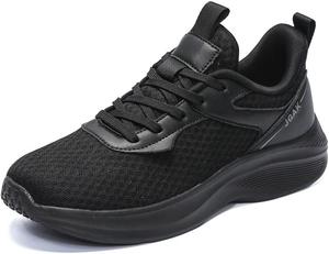 Мужские легкие спортивные кроссовки с дышащей сеткой и амортизирующей подошвой для занятий в зале, бега, ходьбы и повседневной носки Qacksv, черный