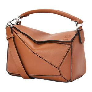 LOEWE Классическая головоломка из коровьей кожи геометрическая сумка маленькая женская коричневая карамельная