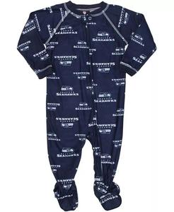 Комбинезон Seattle Seahawks Infant с застежкой-реглан и кантом на молнии - темно-синий Outerstuff