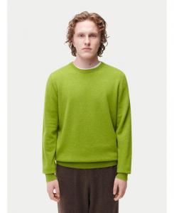 Мужской базовый кашемировый свитер с круглым вырезом Gobi Cashmere, Green-bright chartreuse