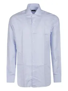 Фактурная хлопковая рубашка Barba, синий