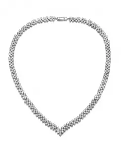 Классическое теннисное ожерелье с покрытием из белого золота Rachel Glauber, white