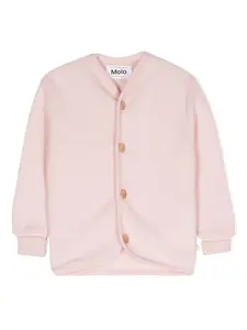 Кардиган из шерсти мериноса с V-образным вырезом Molo, розовый