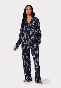 Пижамный комплект Chelsea Peers GIRAFFE PRINT, Navy/Dark Blue