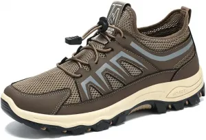 Мужские спортивные беговые кроссовки с дышащей мягкой подошвой для походов на свежем воздухе, удобные кроссовки с толстой противоскользящей подошвой для прогулок по тропе Qacksv, хаки