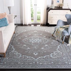 Ковер SAFAVIEH, 153 x 244 см, Glamour Collection Dark Grey GLM533D ручной работы из премиальной шерсти и вискозы