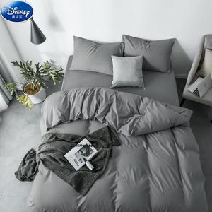 Disney Комплект постельного белья на 1.5-метровую кровать, 4 предмета, простыня на резинке, пододеяльник 150x200 см, светло-серый однотонный