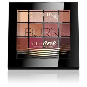 Палетка из 12 теней для век, Burn Eveline Cosmetics, All in One