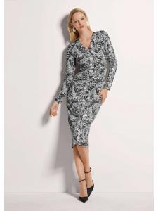 MADELEINE Платье-халат черного/бежевого цвета