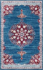 Ковер SAFAVIEH, 61 x 122 см, Brentwood Collection, Navy & Burgundy, медальонный дистресс-дизайн, не линяет и прост в уходе, идеален для помещений с высокой проходимостью: прихожая, гостиная, спальня (BNT867P)