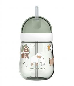 ПИТЬЕВОЙ СТАКАНЧИК С СОЛОМЕННОЙ КРЫШКОЙ Mepal, оливково-зеленый