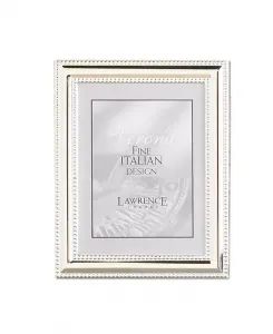 Металлическая рамка для фотографий, посеребренная, с изящной вышивкой бисером - 4" x 5" Lawrence Frames, silver