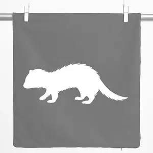 Декоративная наволочка Huuraa с силуэтом хорька, подарочная, 40x40 см, серо-стальной хлопок, украшение в виде хорька Hellweg Druckerei