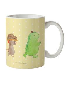 Детская кружка с рисунком черепахи и мышки, без слов, пастельно-желтого цвета Mr. & Mrs. Panda