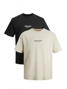 Футболка Jack & Jones T-Shirt Jorvesterbro, цвет Moonbeam/schwarz