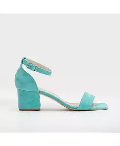 Сандалии Iva на низком квадратном каблуке Forever & Always Shoes, синий