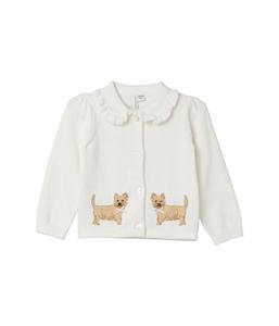Свитер Janie and Jack Dog Icon Collared Cardigan, белый