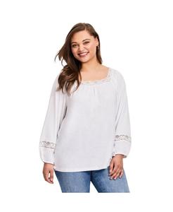 Женская блузка с кружевной отделкой AVENUE, White