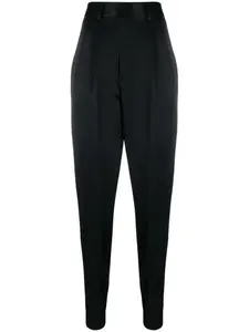 Зауженные брюки с завышенной талией Saint Laurent, черный