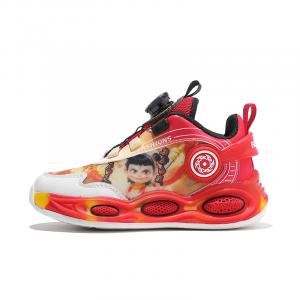 Детские баскетбольные кроссовки с противоскользящей подошвой и износостойким верхом средней высоты SHIBU, красный