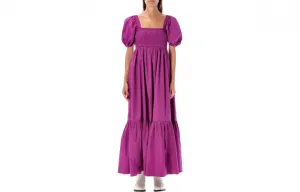 GANNI Короткое платье с рукавами Women's Purple Moderate Long