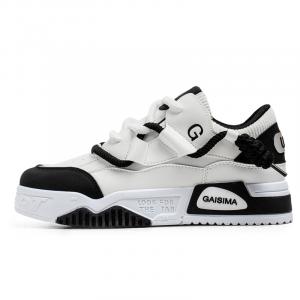 GAISIMA Дышащие низкие скейтерские кроссовки мужские бело-черные, цвет White Black
