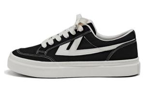 Кроссовки WARRIOR Skateboarding Shoes Men Low-top Beige, черный/бежевый