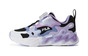 Антискользящие износостойкие низкие детские беговые кроссовки Black/Banana Lavender для детей 3-7 лет FILA KIDS, цвет Black/Banana Bark Grass